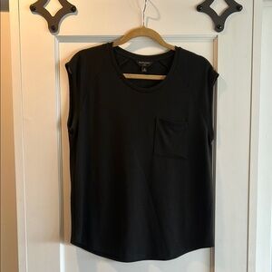 Banana Republic LuxeSpun Cap Sleeve Top Black M